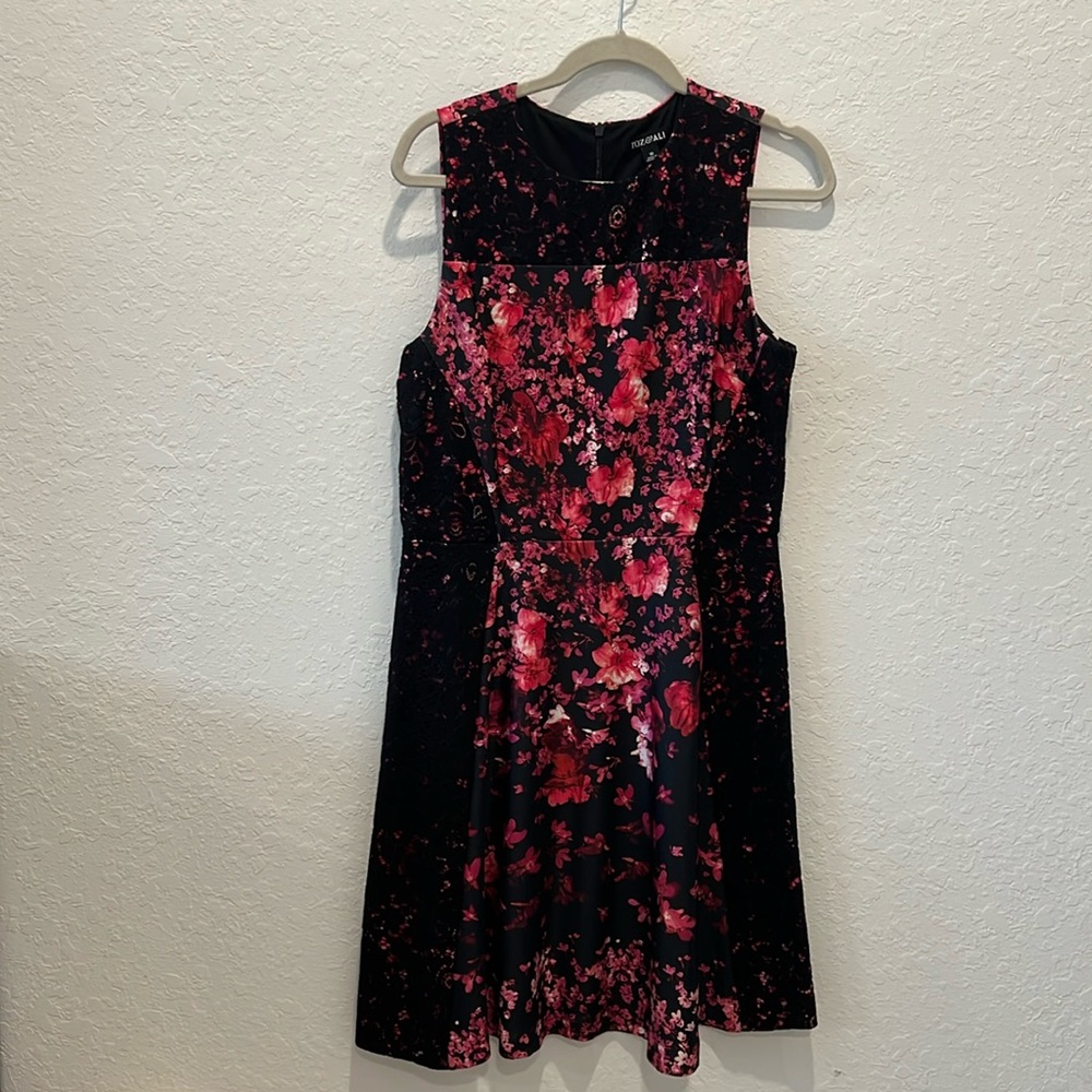 ROZ&ALI black with Fuschia flowers